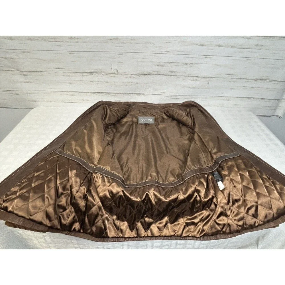 WILSONS LEATHER Size MEDIUM Womens Brown Jacket Lined Insulated motorcycle barn